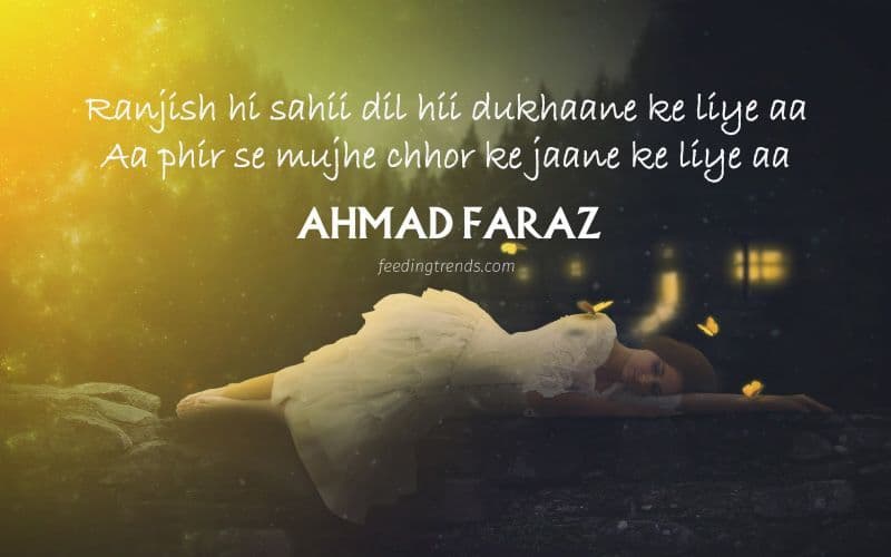 30 Ahmad Faraz Shayari Soaked With Romance And Blended With a Spirit Of Resistance