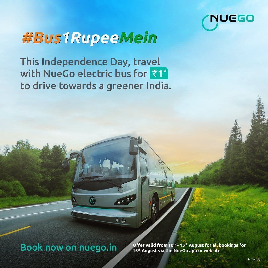 Travel With Nuego Bus 1 Rupee Mein.

