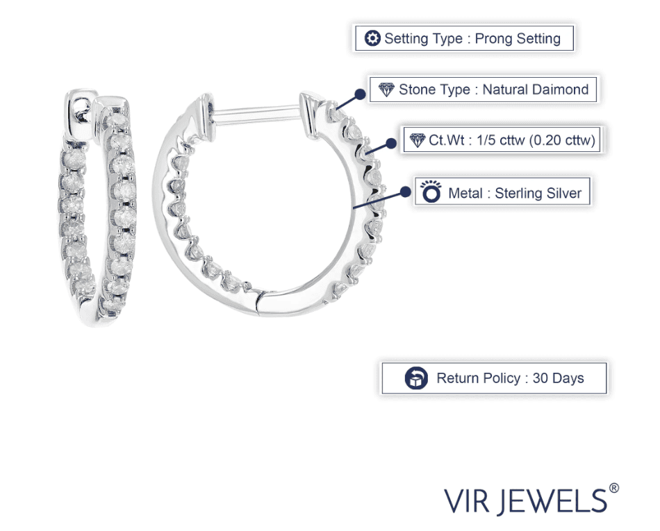 Gold Hoop Earrings with Diamonds for Women – Vir Jewels