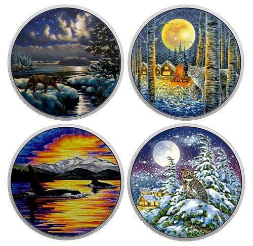 Canadian Silver Coins "Animals in the Moonlight"