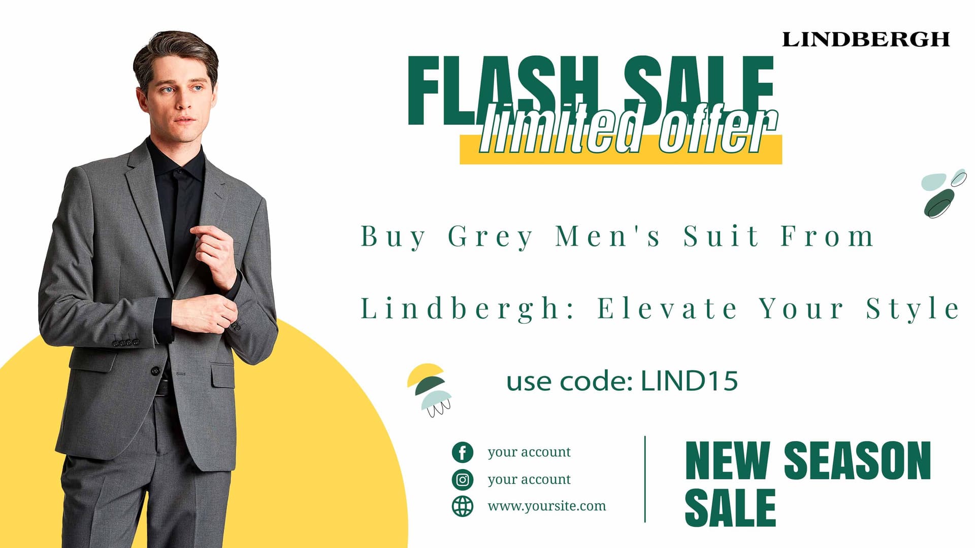 Buy Grey Men's Suit From Lindbergh: Elevate Your Style