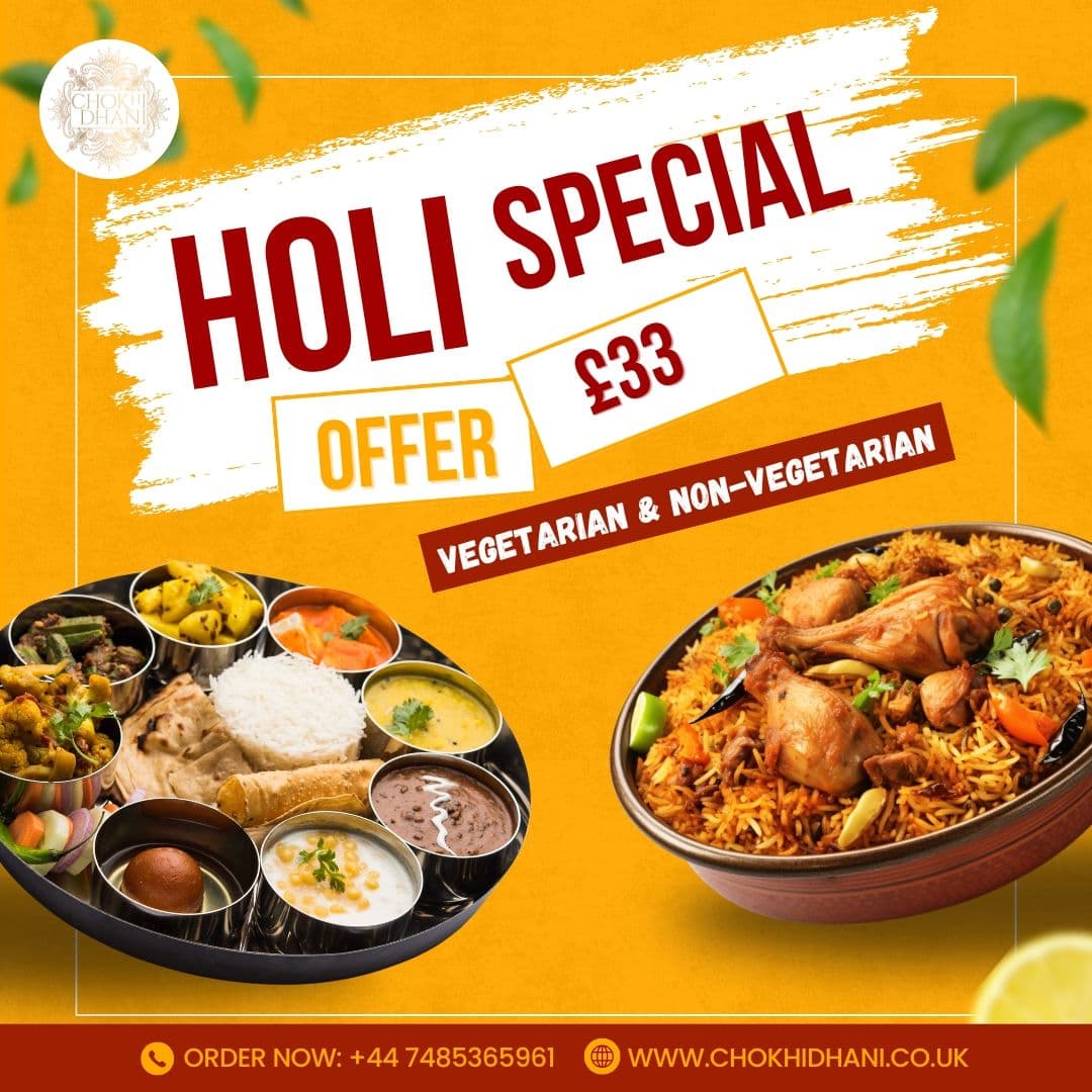 Experience the Festive Flavors with Chokhi Dhani London’s Special Holi Menu!