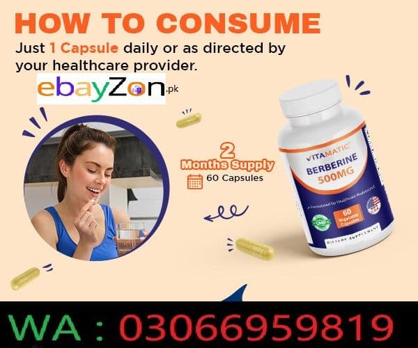Vitamatic Berberine 500 Mg Capsule In Pakistan ( 03066959819 ) at ebayzon.pk